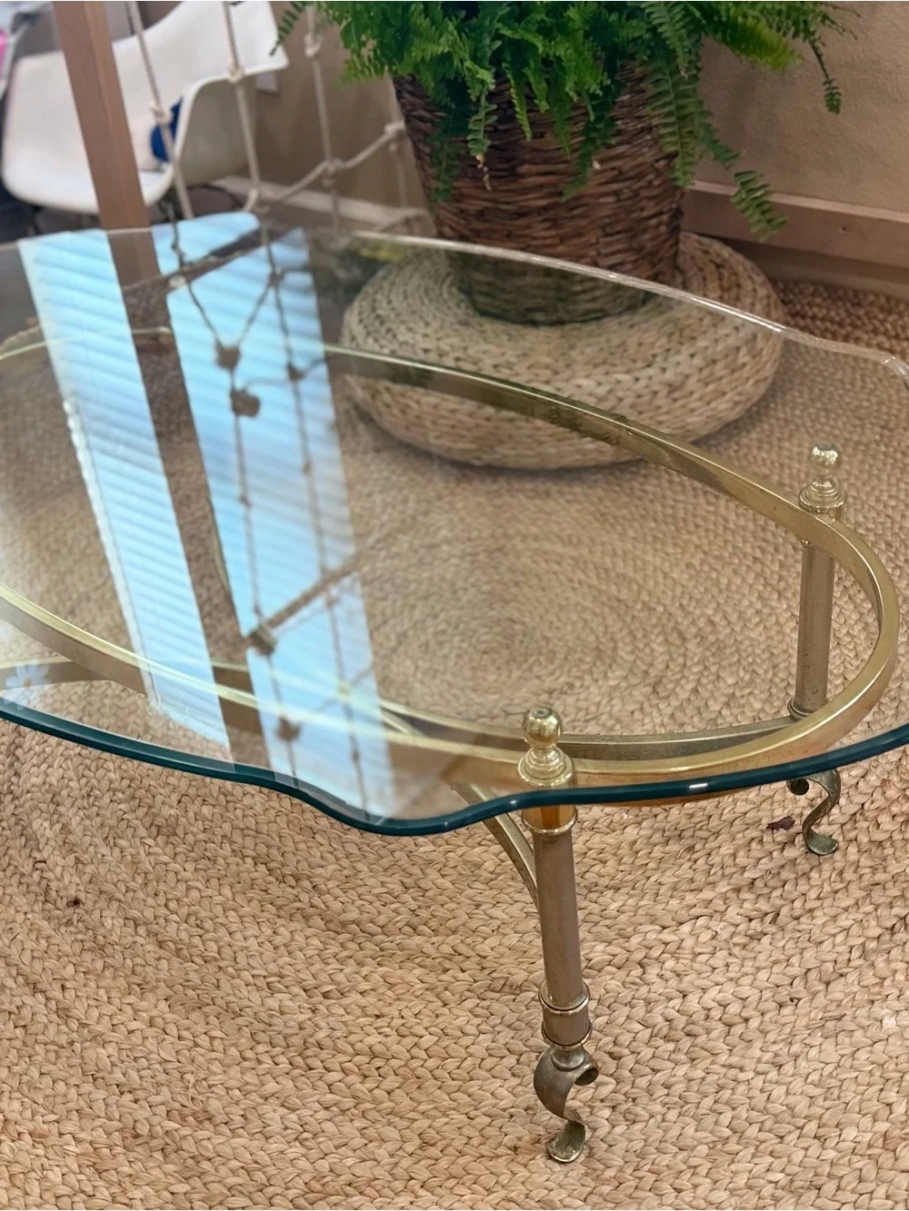 Hollywood Style Regency Brass Swan Table
